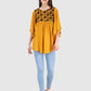 Women Top Mustard Yellow Rayon Casual Fit and Flare Butter Fly Sleeve