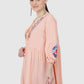 Women Top Pich Rayon Tunic Casual Fit and Flare Puff Sleeve