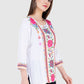 Women Top White Rayon Casual Party Wear 3/4 Sleeve