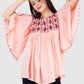 Women Top Pich Rayon Casual Fit and Flare Butter Fly Sleeve