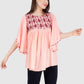 Women Top Pich Rayon Casual Fit and Flare Butter Fly Sleeve