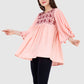 Women Top Pich Rayon Casual Fit and Flare Butter Fly Sleeve
